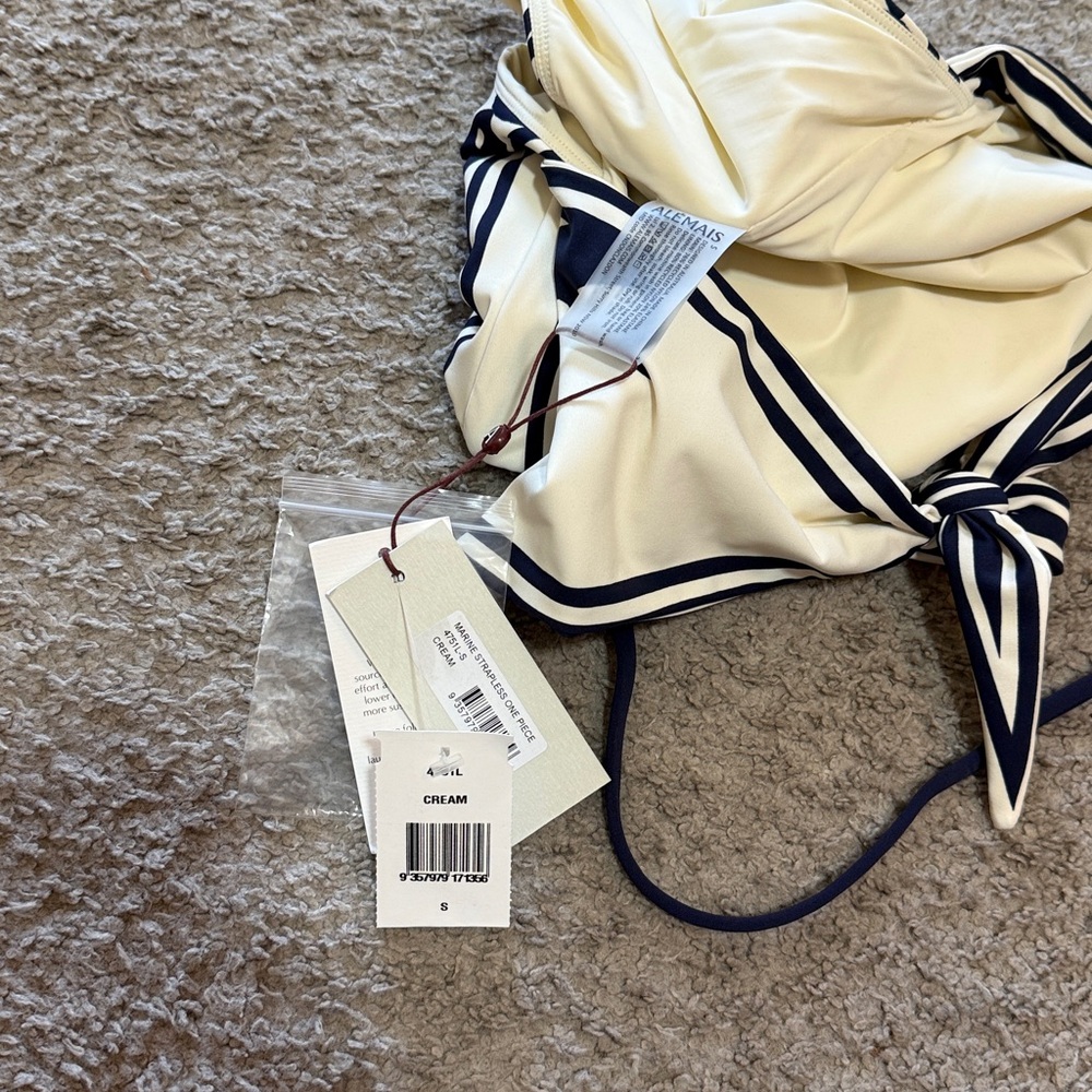 ALÉMAIS Women's Natural Marine One-Piece Swimsuit NWT Small - Picture 9 of 11